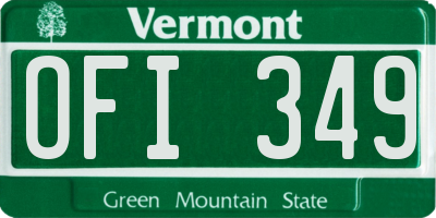 VT license plate OFI349