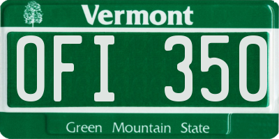 VT license plate OFI350