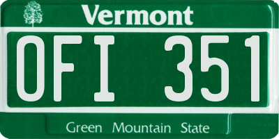VT license plate OFI351