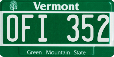 VT license plate OFI352