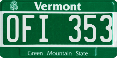 VT license plate OFI353