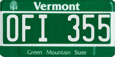 VT license plate OFI355