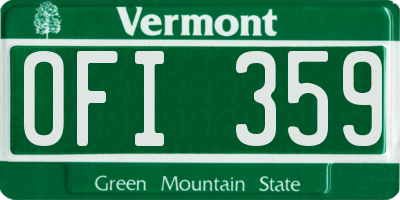 VT license plate OFI359