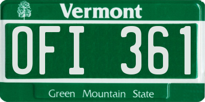 VT license plate OFI361