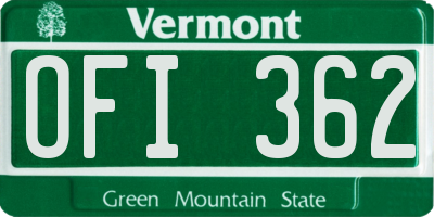 VT license plate OFI362