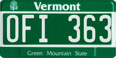 VT license plate OFI363