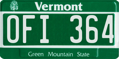 VT license plate OFI364