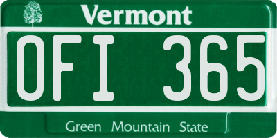 VT license plate OFI365
