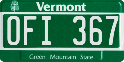 VT license plate OFI367