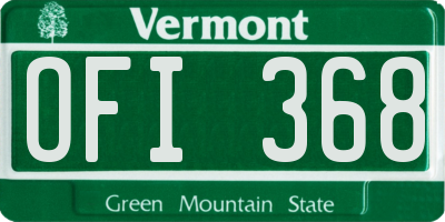 VT license plate OFI368