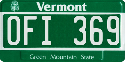 VT license plate OFI369