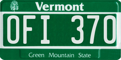 VT license plate OFI370