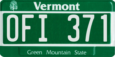 VT license plate OFI371