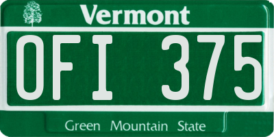 VT license plate OFI375