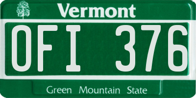 VT license plate OFI376