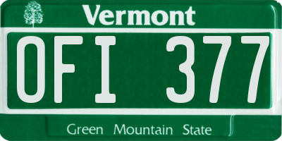VT license plate OFI377