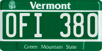 VT license plate OFI380