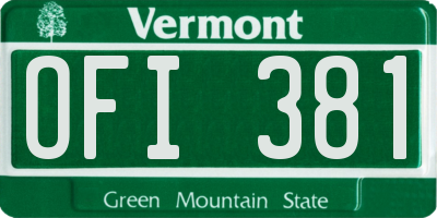 VT license plate OFI381