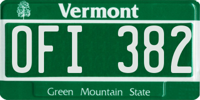 VT license plate OFI382