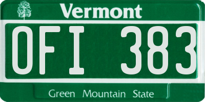 VT license plate OFI383