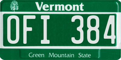 VT license plate OFI384