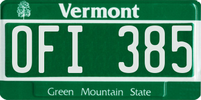 VT license plate OFI385