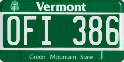 VT license plate OFI386