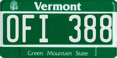 VT license plate OFI388
