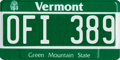 VT license plate OFI389