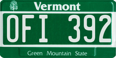 VT license plate OFI392