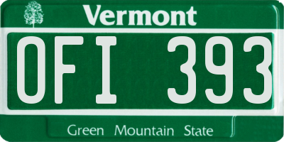 VT license plate OFI393