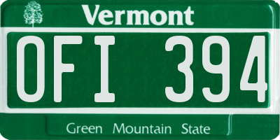 VT license plate OFI394
