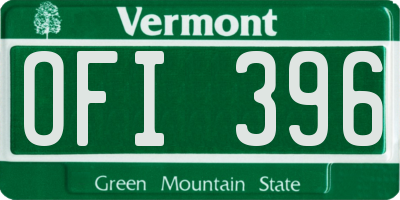 VT license plate OFI396