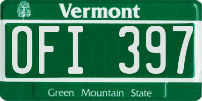 VT license plate OFI397
