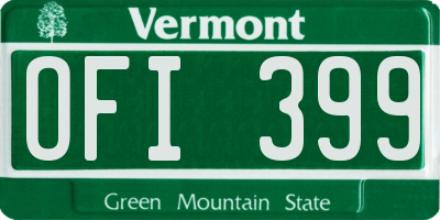 VT license plate OFI399