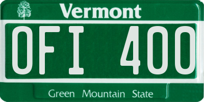 VT license plate OFI400