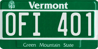 VT license plate OFI401