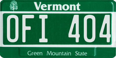 VT license plate OFI404