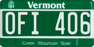VT license plate OFI406