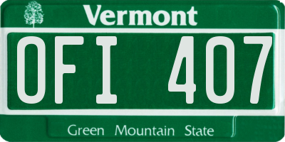 VT license plate OFI407