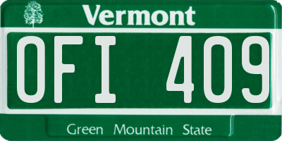 VT license plate OFI409
