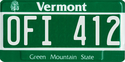 VT license plate OFI412