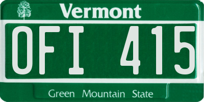 VT license plate OFI415