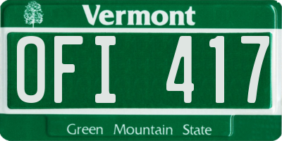 VT license plate OFI417