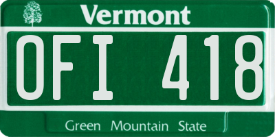 VT license plate OFI418