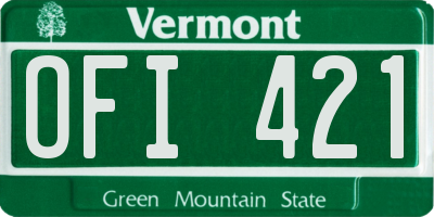 VT license plate OFI421