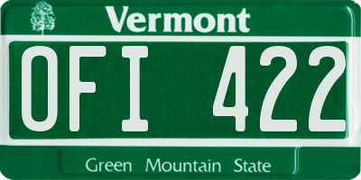 VT license plate OFI422