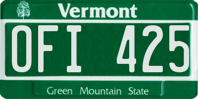 VT license plate OFI425