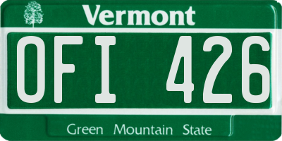 VT license plate OFI426