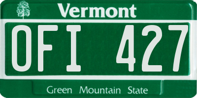 VT license plate OFI427